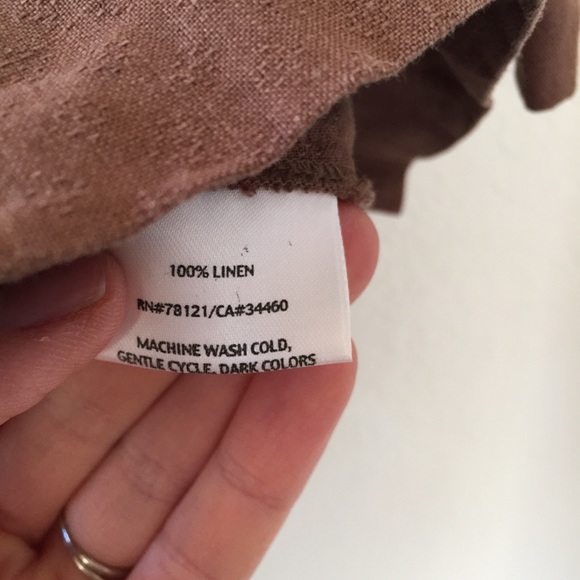 Eileen Fisher 100% Linen Embroidered Brown Top - Picture 5 of 8